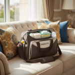 ⁦حقيبة ظهر كبيرة السعة للأم والطفل مصنوعة من البوليستر مع مساحة تخزين مدمجة لحفاضات الأطفال⁩ - الصورة ⁦4⁩