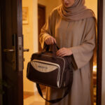 ⁦حقيبة ظهر كبيرة السعة للأم والطفل مصنوعة من البوليستر مع مساحة تخزين مدمجة لحفاضات الأطفال⁩ - الصورة ⁦3⁩